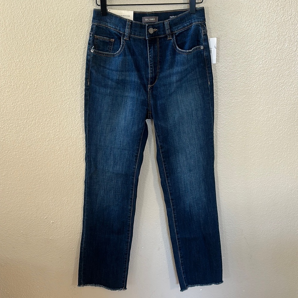 NEW DL1961 Patti Straight High Rise Vintage Ankle Frayed Hem Jeans Size 25 NWT